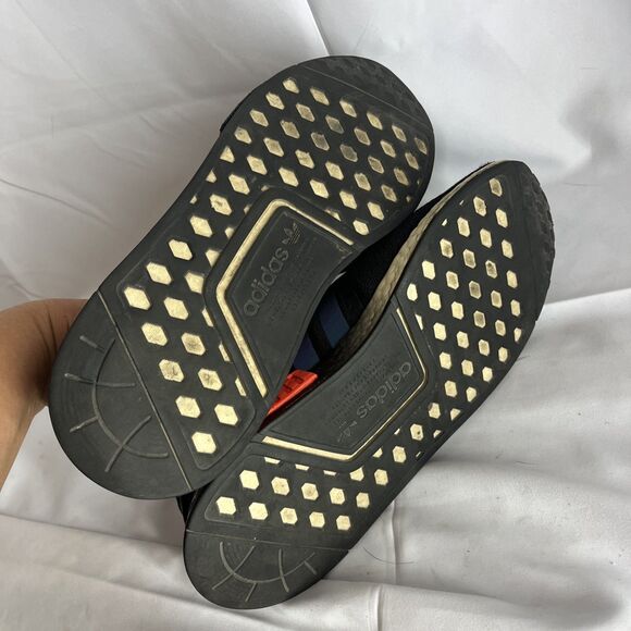 Adidas Men's NMD R1 Iridescent FW0185 Running Shoes Black Solar Orange SZ 9 - Picture 7 of 10